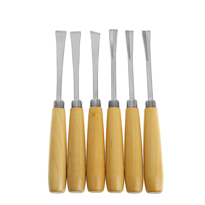 6Pcs Assorted Chisels Sculpture Skew Gouge Chisel Carving Kn