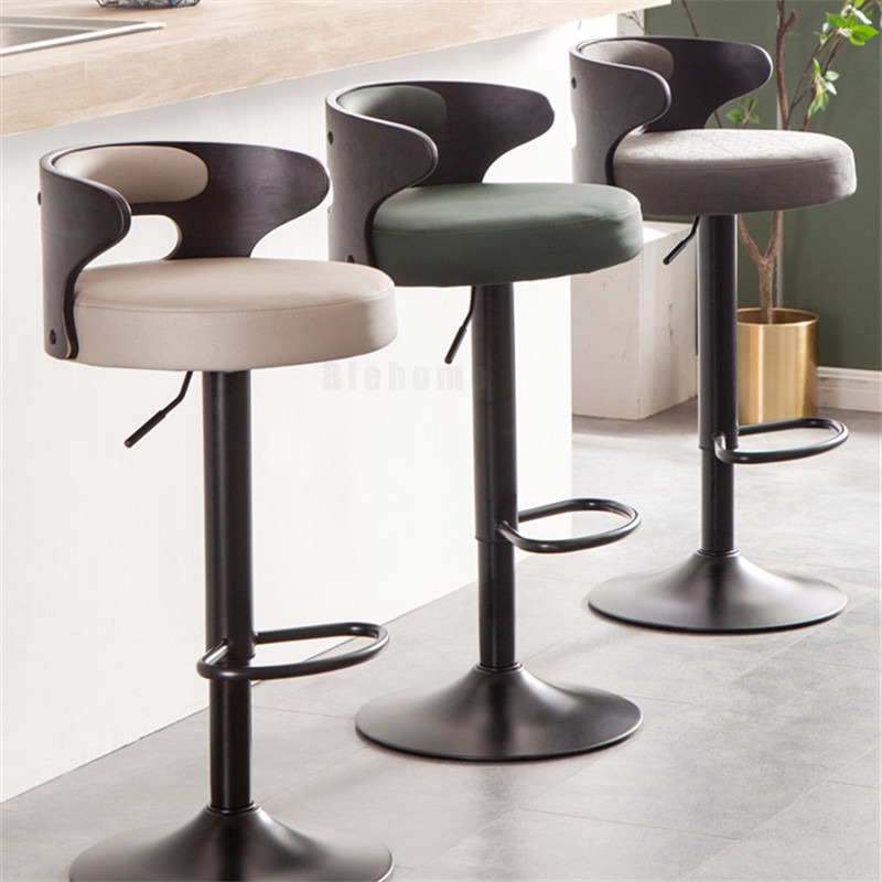 Modern Chair Bar Stool Minimalist Barstools Home Backrest