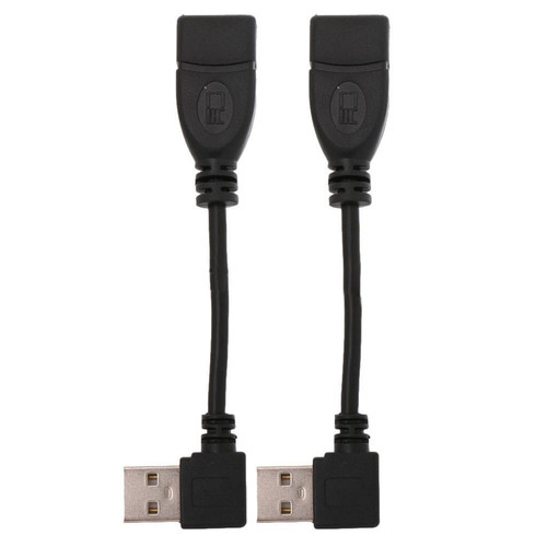 USB 2.0 A Male To Female Angle 90 Degree Left bends and righ
