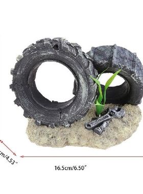 Artificial Polyresin Ornaments Tyre Decorations Betta Fish