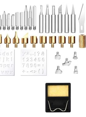 37PCs Wood Burning Pyrography Pen Kit,EU Plug 60W Temperatur