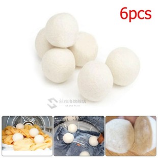 New 6Pcs/set organic wool dryer balls Laundry Clean Reusable