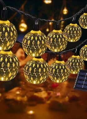 1Pcs Solar Moroccan String Lights Outdoor 7M 50 LED String