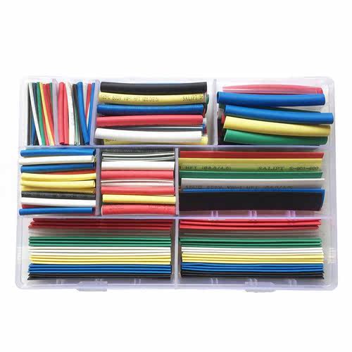 385pcs 2: 1 Heat Shrink Tubing 9 Size Shrink Warp Sleeves Ki