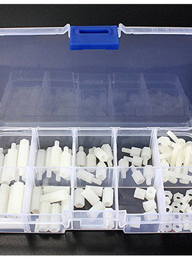 88pcs M3 Nylon White M-F Hex Spacers Screw Nut Assortment Ki