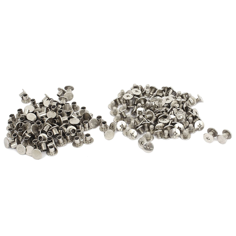 100 set Scrapbook Photo Albums Nickel Plated 5mmx6mm Binding