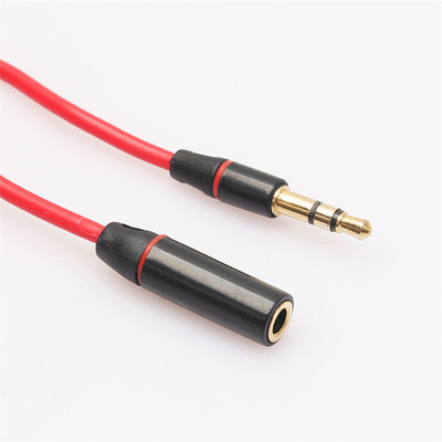 3.5mm Red Male To Female M/F Plug Jack Stereo Audio Headphon