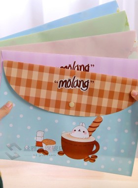 10PCS Cute  Plastic Docut Bag Fresh Floral A4 Folders Office