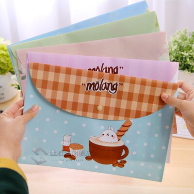 10PCS Cute  Plastic Docut Bag Fresh Floral A4 Folders Office