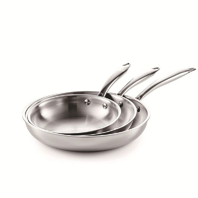 304 Stainless Steel Skillet Uncoated Frying Pan Non Stick