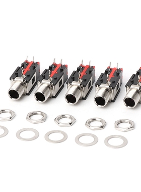 5PCS 6.35mm 1/4 2Pin Female Audio Stereo Phone Jack Headphon