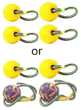 4Pcs Dog Rope Ball EVA Rubber Ball Interactive Pet Chewing