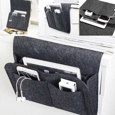 Felt Bedside Storage Organizer Bed Desk Bag Sofa TV Remote