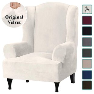 Velvet Elastic Armchair Cover Wingback All-inclusive Sloping