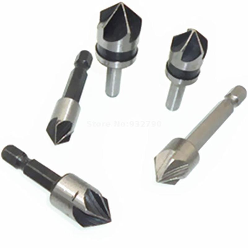 5pc Industrial Countersink Bit Drill Bit 5 Flutes For Rubber