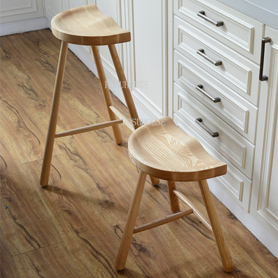 Nordic Bar Chair Solid Wood Bar Stool Simple Household Art