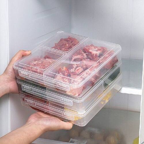 2pcs Fresh-keeping Box Transparent Plastic Box Square Refrig