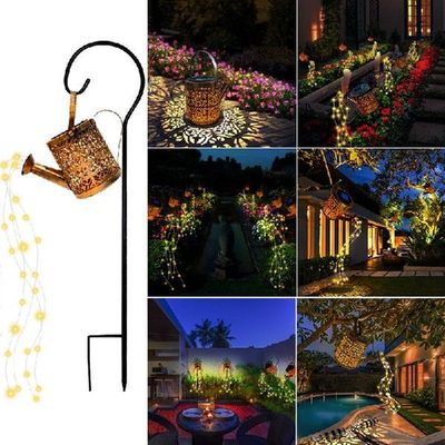 Solar LED Light Wrought Iron Hollow Solar Lantern