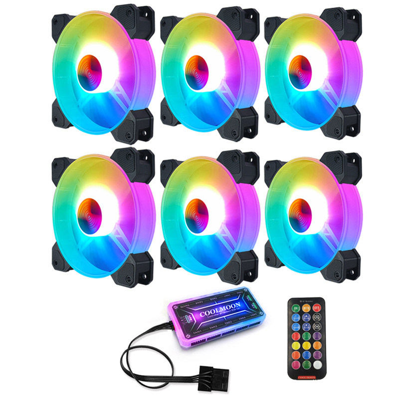 coolmoon 120mm chassis rgb cooling fan computer pc desktop d