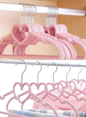 10PCS Clothes Hanger Durable Hanger ABS Heart Pattern Coat