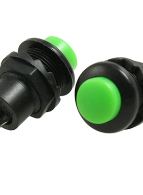 10 Pieces AC 250V / 1A AND / OR SPST Momentary Green Button