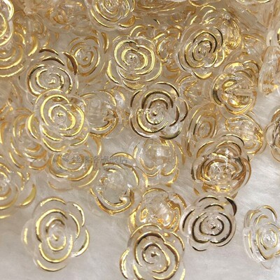 50/100pcs Rose Pattern Clothes DIY Resin Buttons Sewing Scra