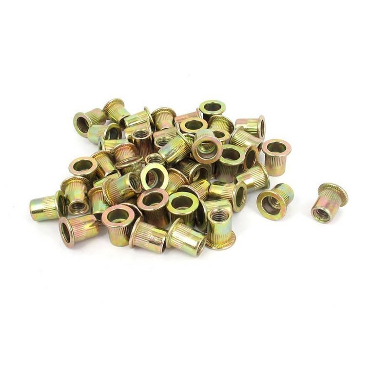 m6x12mm flat head threaded rivet nut insert nutsert fastener