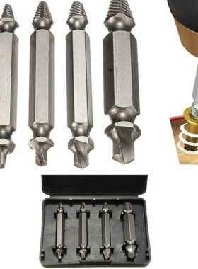 4PcsRemover Broken Bolt  Easy Out StudScrew Extractor Drill