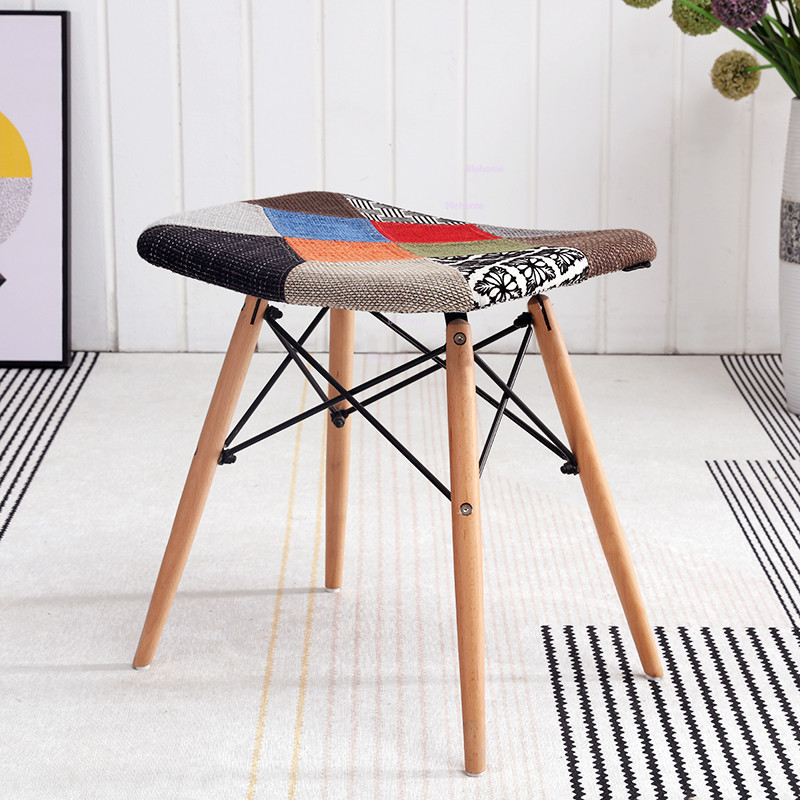 Nordic Living Room Ottoman Dining Stool Household Fabric