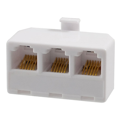 Telephone 6P6C 1 Male to 3 Female Plug Cable Connector for L