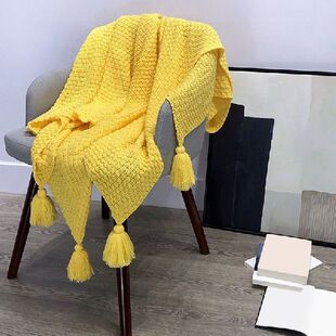 Nordic Knitted Blanket Travel Blanket Grey Khaki Sofa Throw