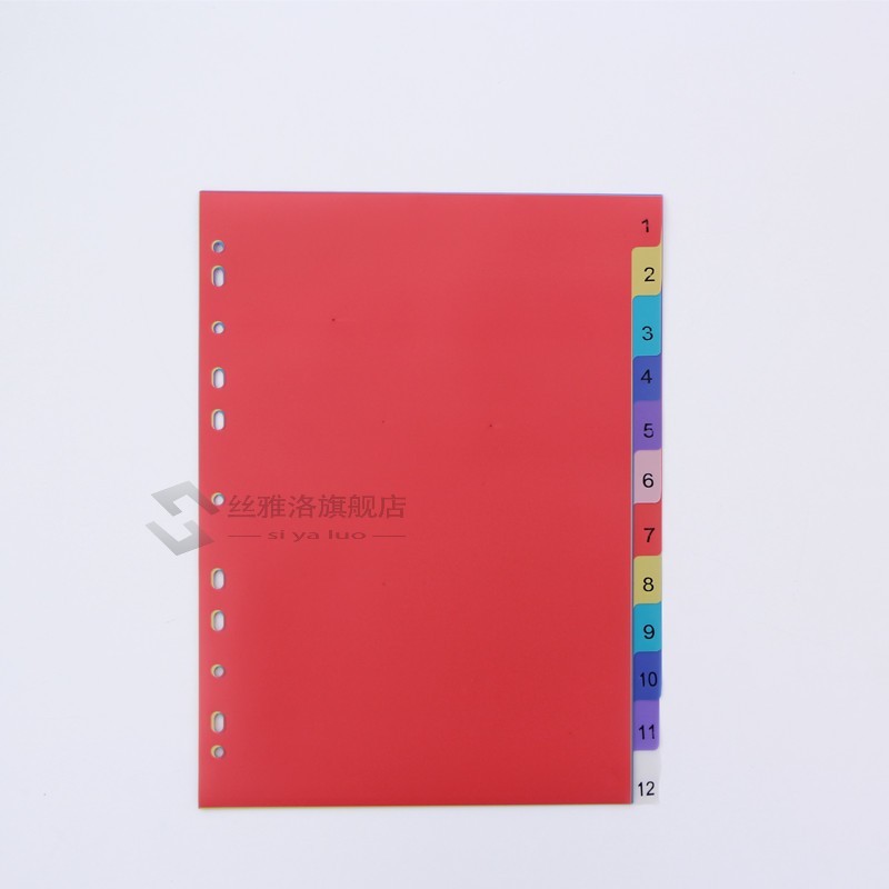 *12sheets A4 Colored PP Binder Index Dividers Office School