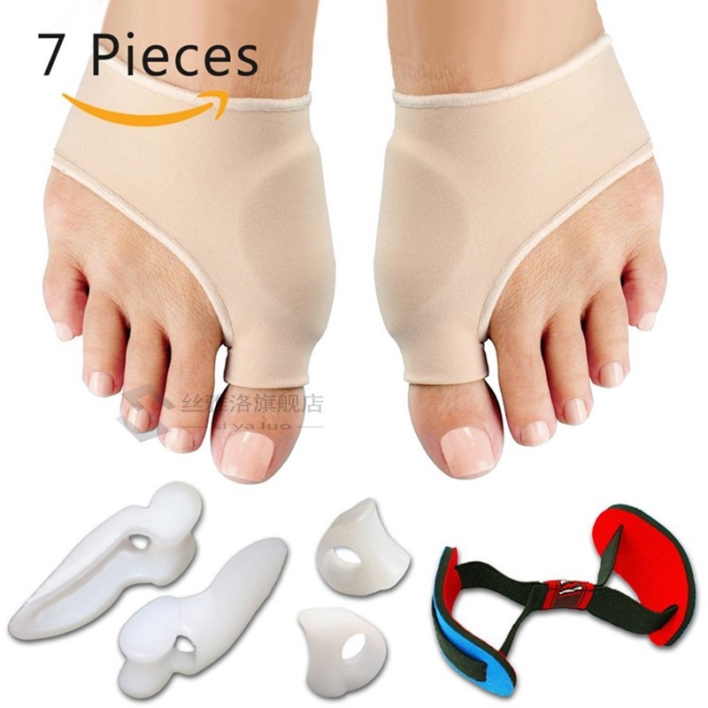 7Pcs/Set Bunion Corrector Gel Pad Stretch Nylon Hallux Valgu
