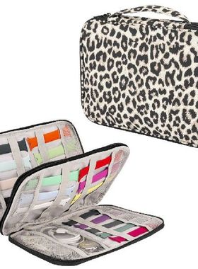 Watch Organizer Box Leopard Print Storage Case Pouch Double