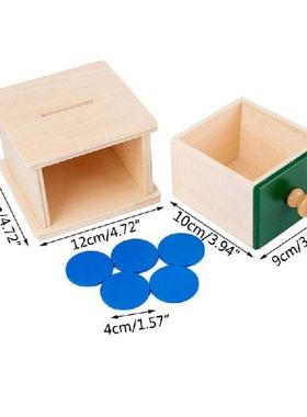 Infant Toddler Wooden Coin Ball Matching Box Montessori