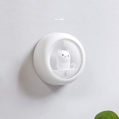 PIR LED Motion Sensor Cat Night Light Cupboard Wardrobe Bed