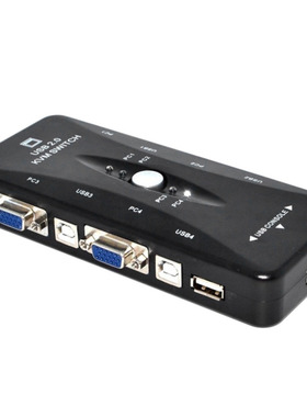 USB 2.0 KVM 4 Port SVGA VGA Keyboard Mouse Switch Box Monito