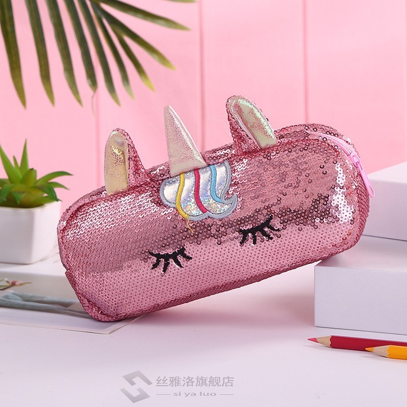 unicorn pencil case Sequin estojo escolar Kawaii school supp