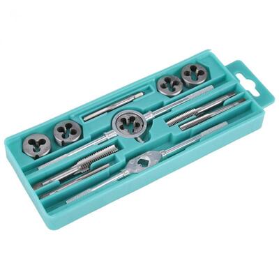 12pcs M6-M12 Metric Thread Taps and Dies Set With Handle Wre