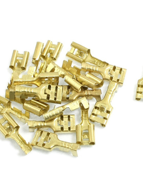 Brass 6.3 mm Connectors Female Spade Cable Terminals, 20 Pie