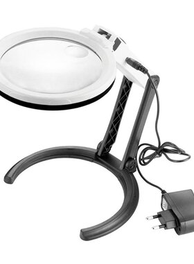 Foldable Stand 10 LED Light Magnifier 1.8X 5X Optical Lens E