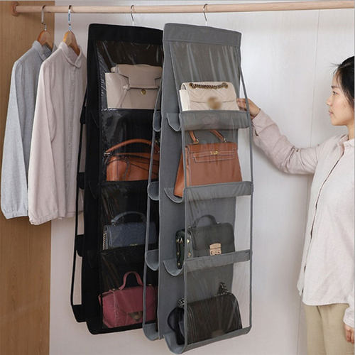 6/8Pocket Hanging Handbag Organizer for Wardrobe Closet