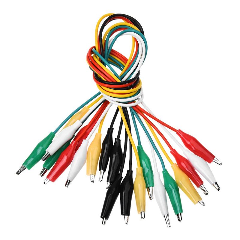 10Pcs 5Colors Double Ended Alligator Clips Test Lead Jumper