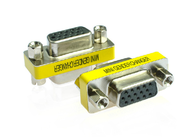 F-F 15 PIN HD DB15 VGA SVGA KVM Mini Gender Changer Adaptor