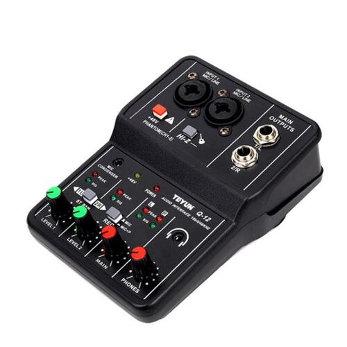 48V Power Stereo Sound Board Sound Card Compact Mixer DJ Con