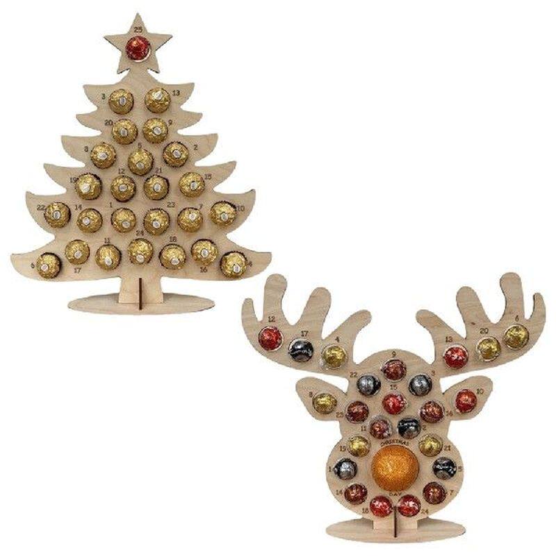 Christmas Wooden Advent Calendar Chocolate Holder Countdown