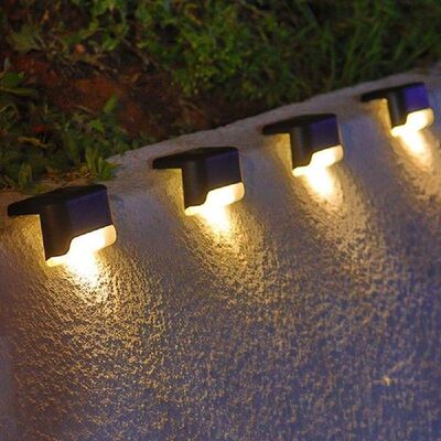 1/4/8pcs LED Solar Stair Light Outdoor Fence Garden Light