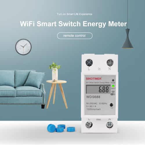 WiFi Intelligent Energy Meter Single Phase Din Rail Power Co