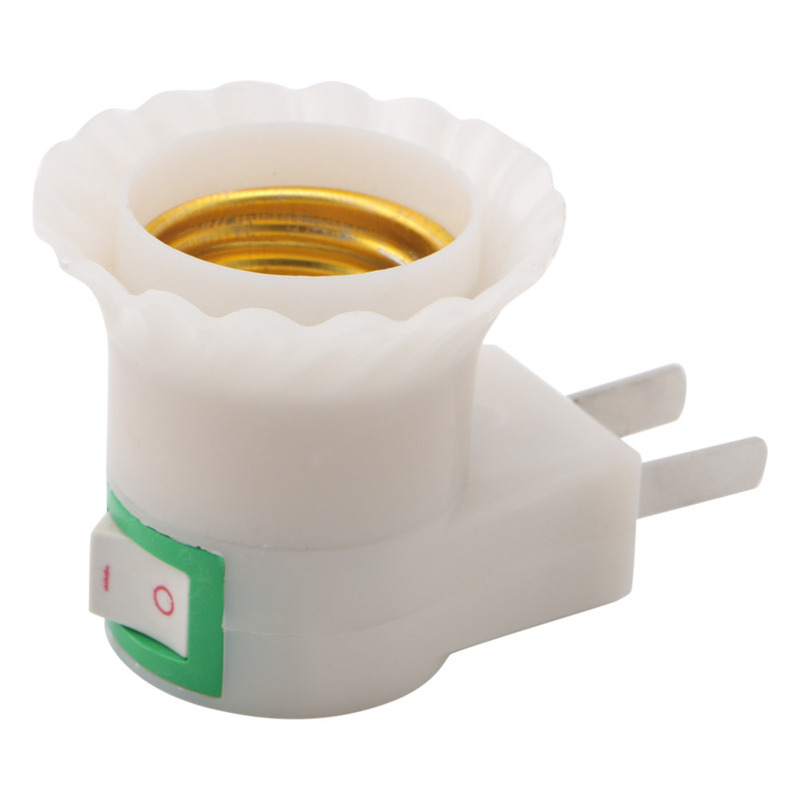 E27 Light Socket To US Plug Holder Adapter Converter ON/OFF