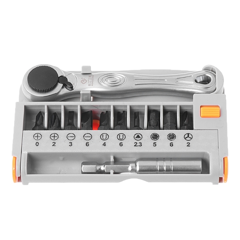 12Pcs Set Screwdriver Slotted Phillips Bits Ratcheting Handl